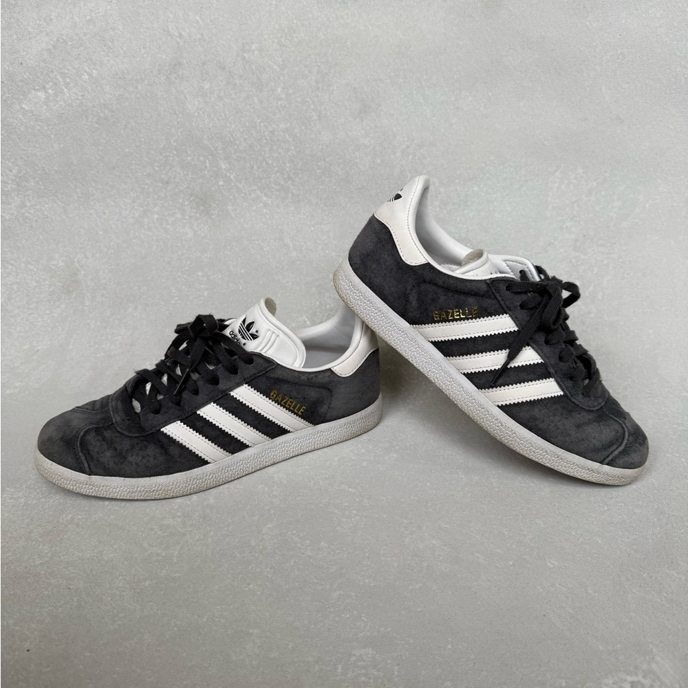 Adidas Gazelle Gray and White Sneakers, 7womens